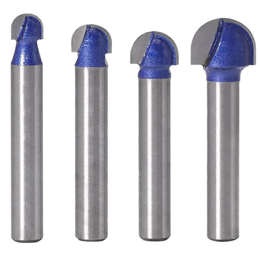 Core Box Router Bits 1/4" Shank Round Nose Bay Box Router Bits - 4 Peças