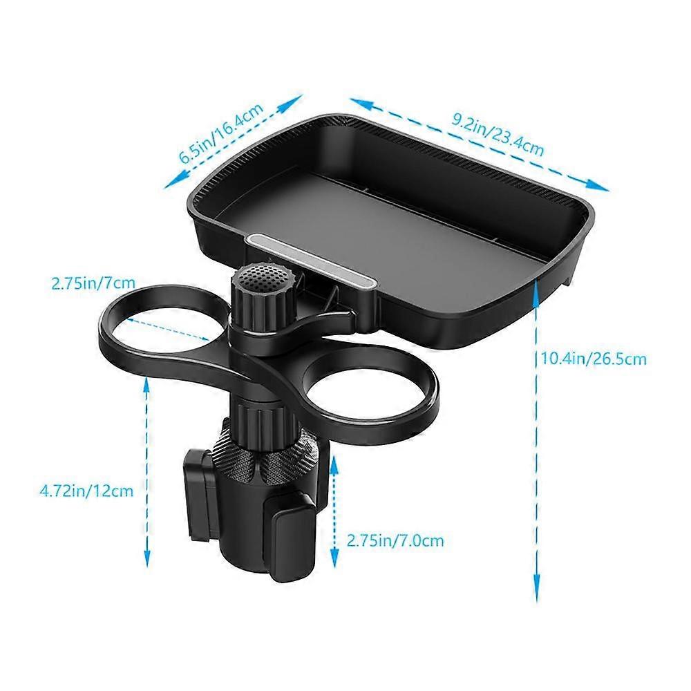 Car Cup Holder Tray 360 Degree RotationCar Tray Table Phone Slot Car Food Table Organized Adjustable Drink Holder Car Accesories