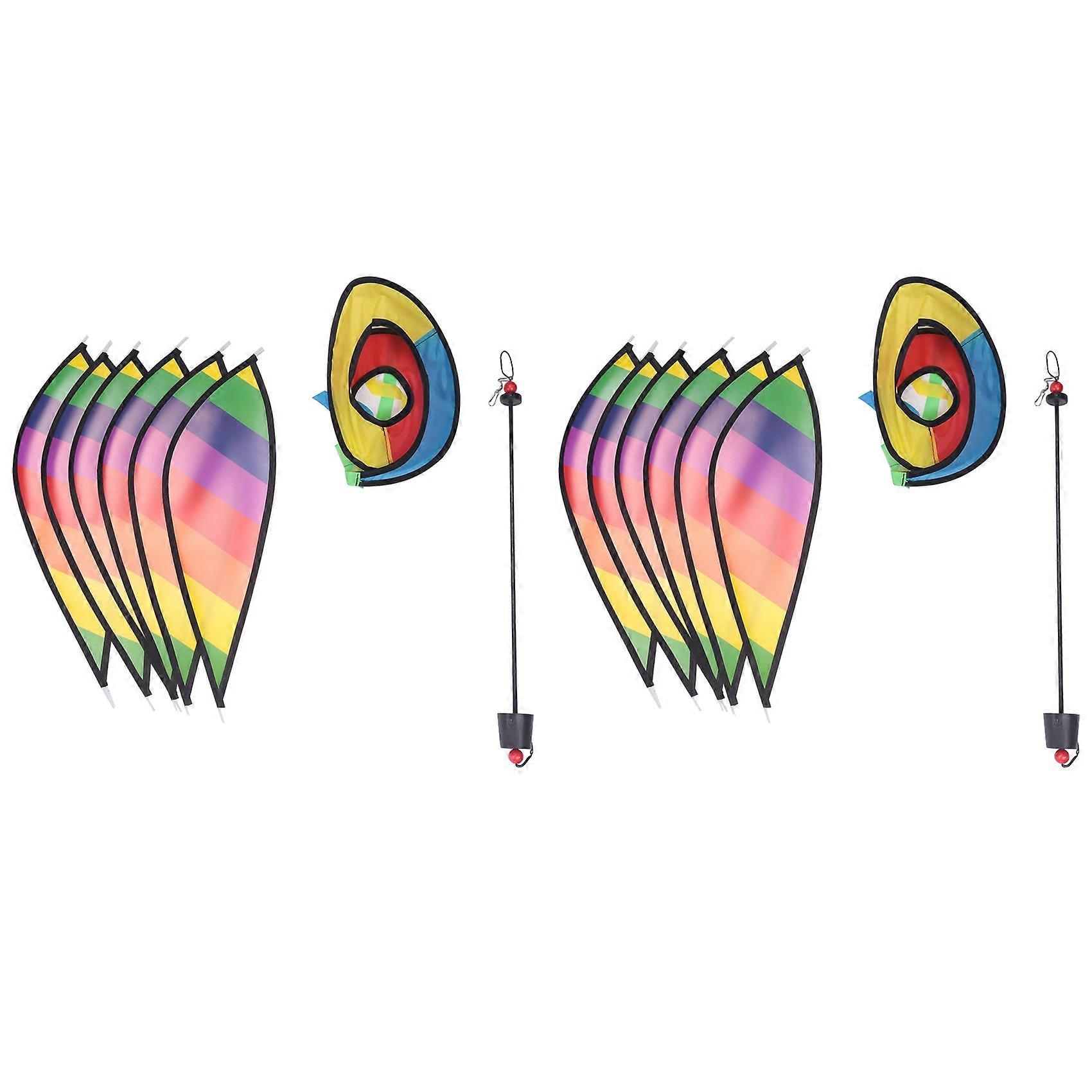 2PCS Balloon Wind Spinner Striped Windsock Balloon Yard Decor Spiral Balloon