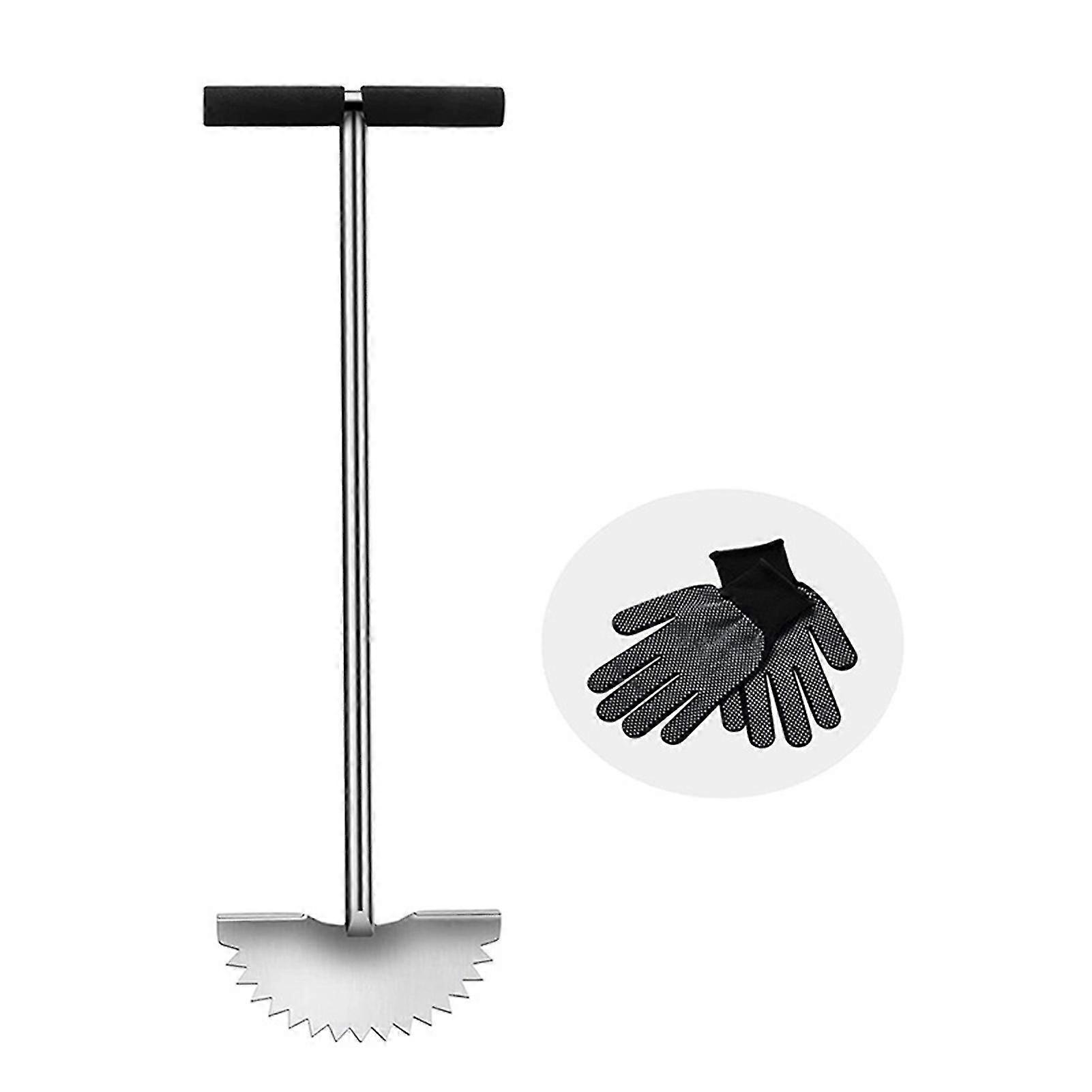 Half Moon Shaped Garden Edger Saw-tooth Blade T-grip Handle Edger For Cleaning Garden Patio Edges