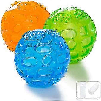 Set Of 3 Rubber Squeaky Balls For Small And Large Dogs