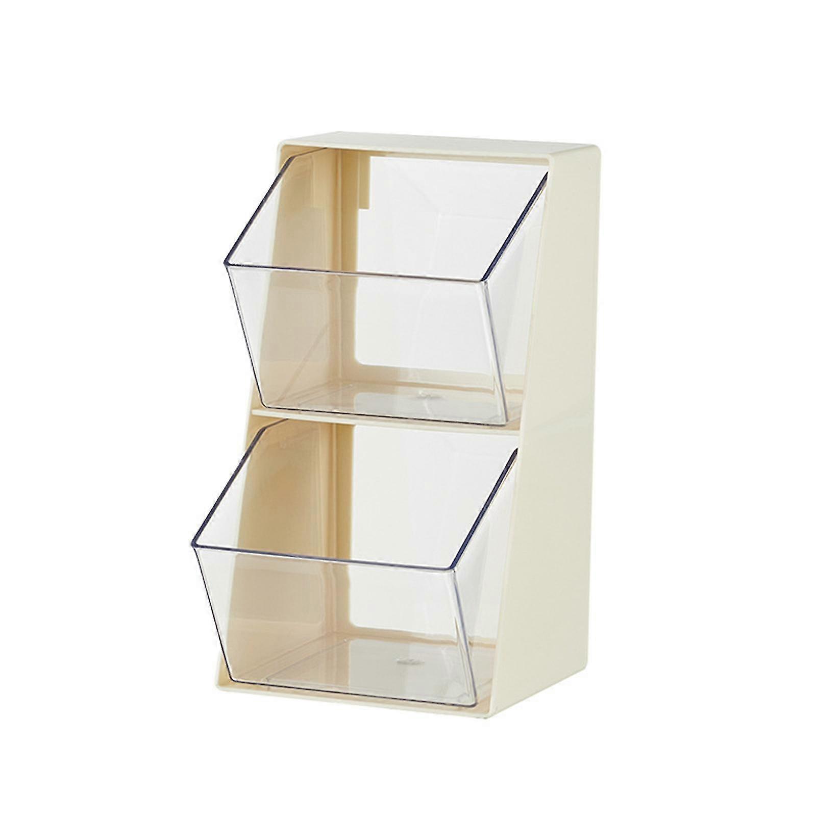 plastic organizer box 2-tier open storage box with removable bin kitchen storage accessories
