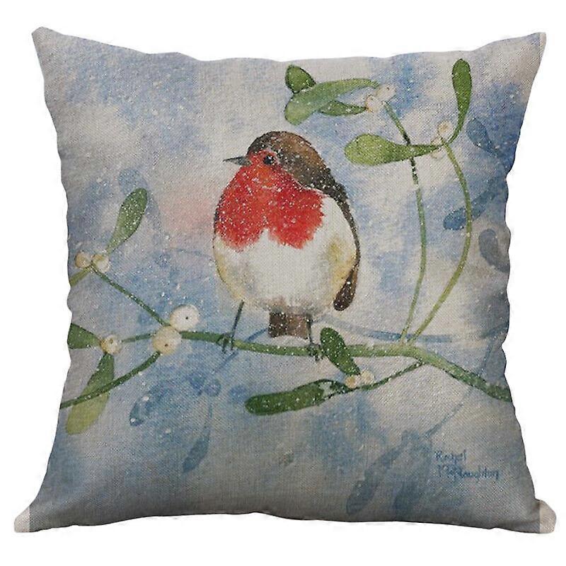 クリスマススズメコットンリネンクッションカバースロー枕カバーソファ家の装飾デザイン894jpjcjh