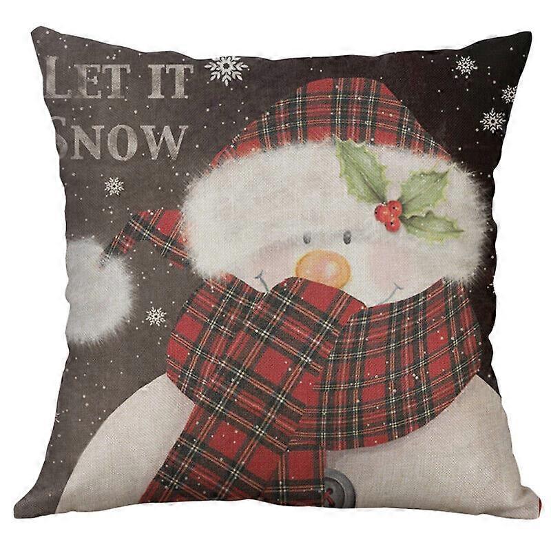 印刷クリスマス雪だるまの修道女の祈り家の装飾コットンリネンカバー枕カバーデザイン1905jpjcjh