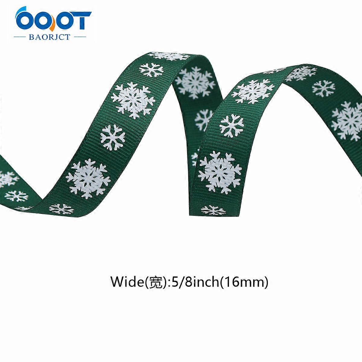 1 Roll Christmas Ribbon Snowflake Pattern Ribbon Diy Gift Box Ribbon Snowflake Decor