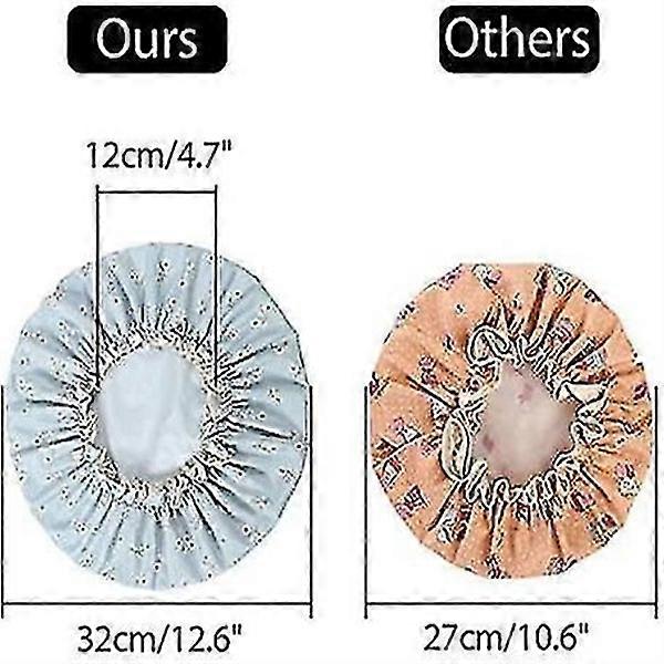 Stylish Reusable Double-Layered Large Shower Cap for Women's Spa Bathing
