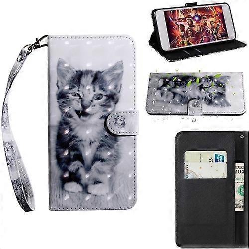 For Samaung Galaxy S22 Ultra 5G 3D Painted Pattern Horizontal Flip Leather Phone Case with Holder & Lanyard