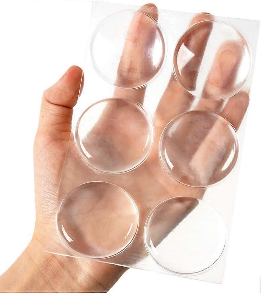 Door Knob Wall Shield, 6PCS Transparent Round Soft Rubber Wall Protector Self Adhesive Door Handle Bumper (Small Round 1.57" 6PCS, Clear)