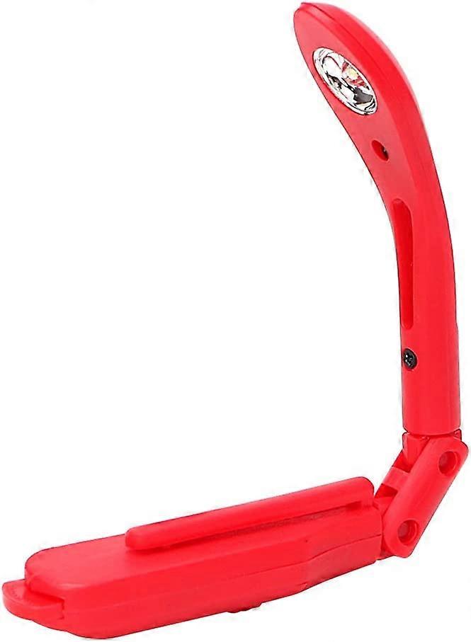 Adjustable Clip-on Book Reading Light with Battery Foldable (Red),2024 Ping