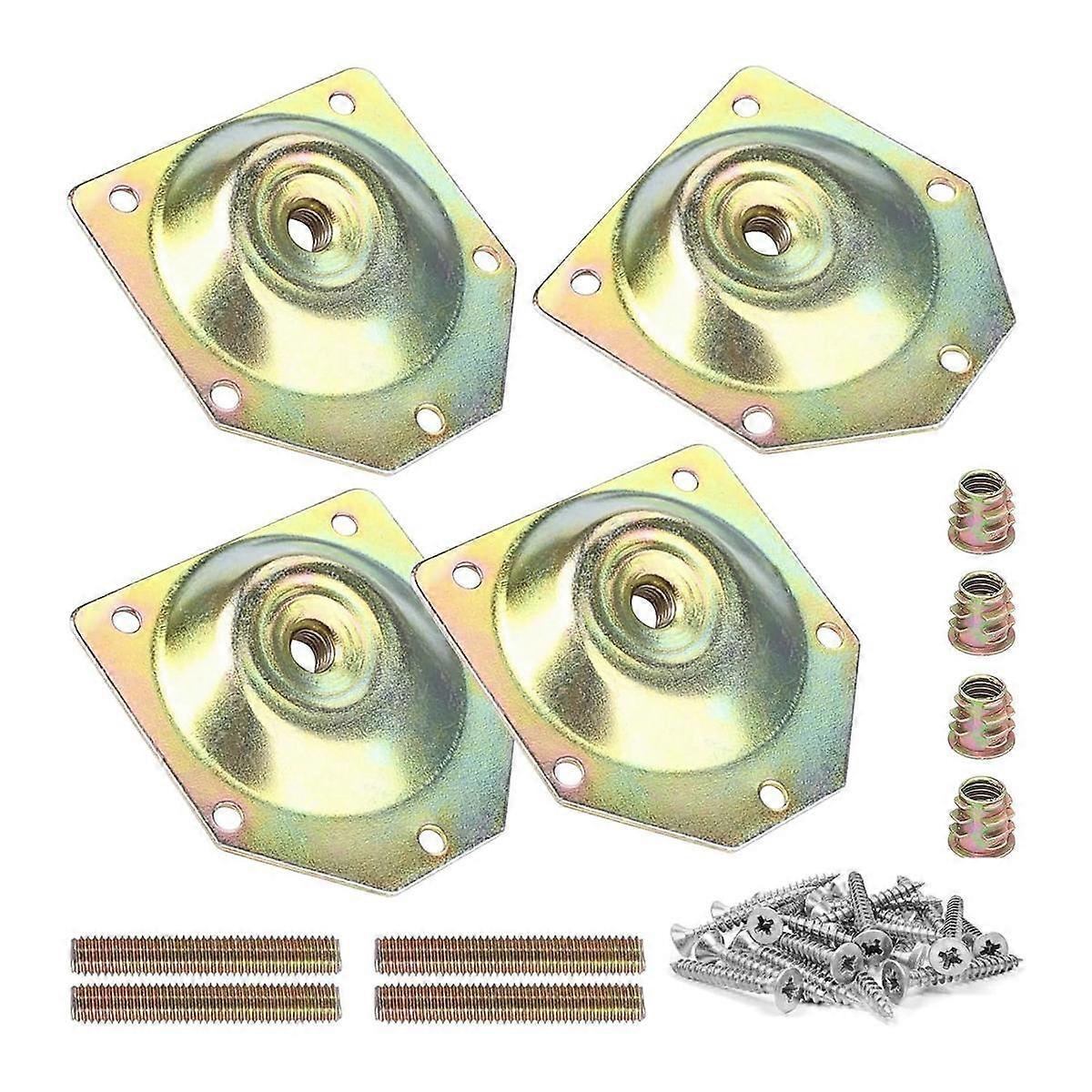 Leg Mounting Plates, Furniture Leg Attachment Plates,12 Degree Angled Metal Table Leg Mounting Hard