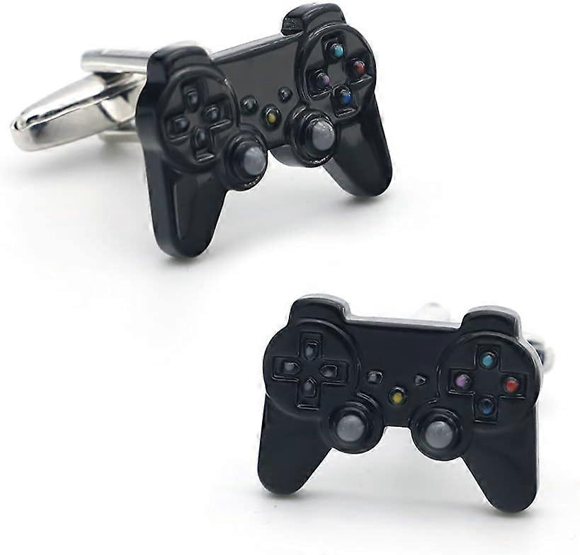 Funny GamePad Cuff Links Black Color Painting Brass Material Joystick Design Cufflinks with Gift Box