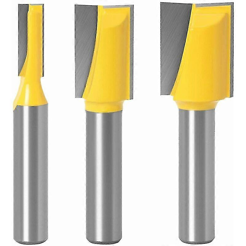8mm Straight Cutters Router Bit Woodworking Cutter Trim Pattern Router Bits Carbide Cutter Tipped Bit Woodworking Tool 3 Pieces Set