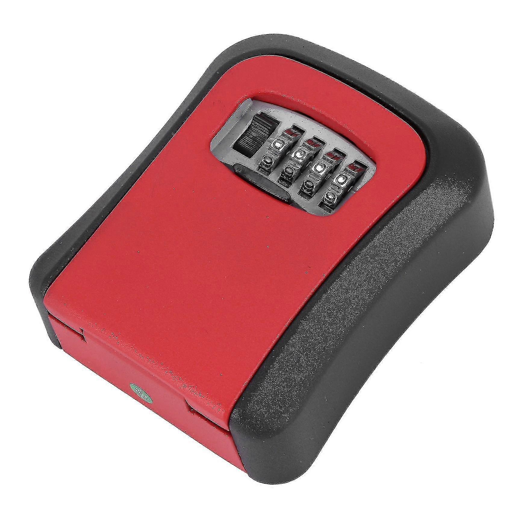 Red Password Key Lock Box Wall Mounted Zinc Alloy Key Box
