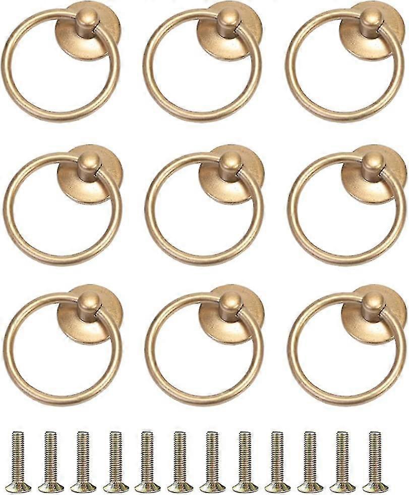 12pcs Drawer Pull Knob Ring Hanging Metal Handles