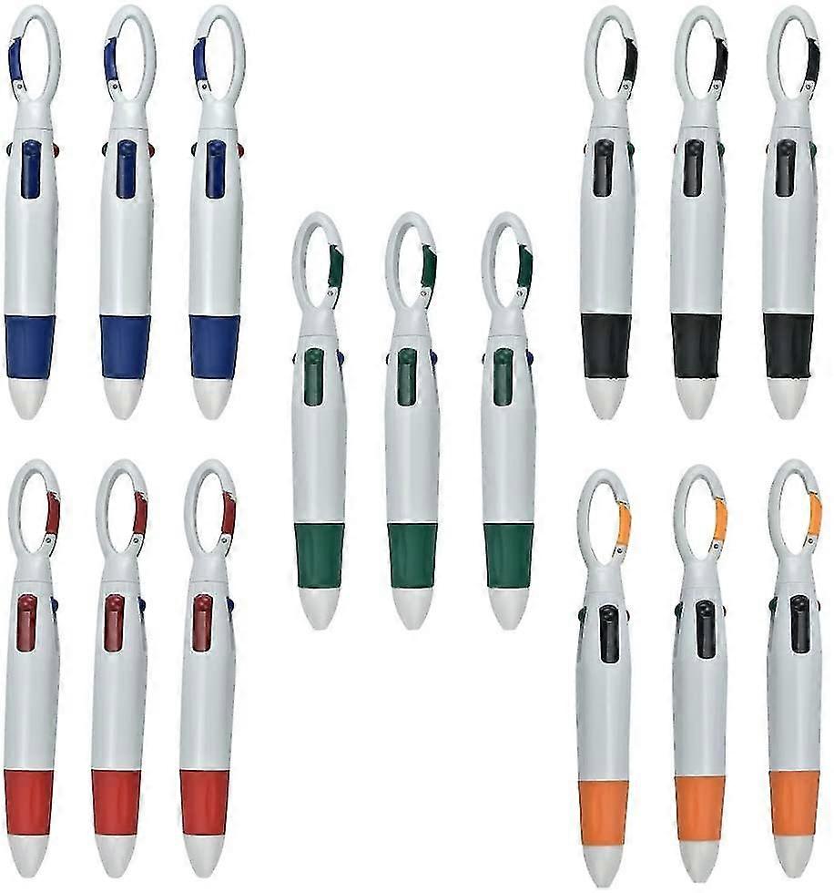 15 Pieces Multicolor Ballpoint Pens 4 Colors In 1 Retractable Ballpoint Pens