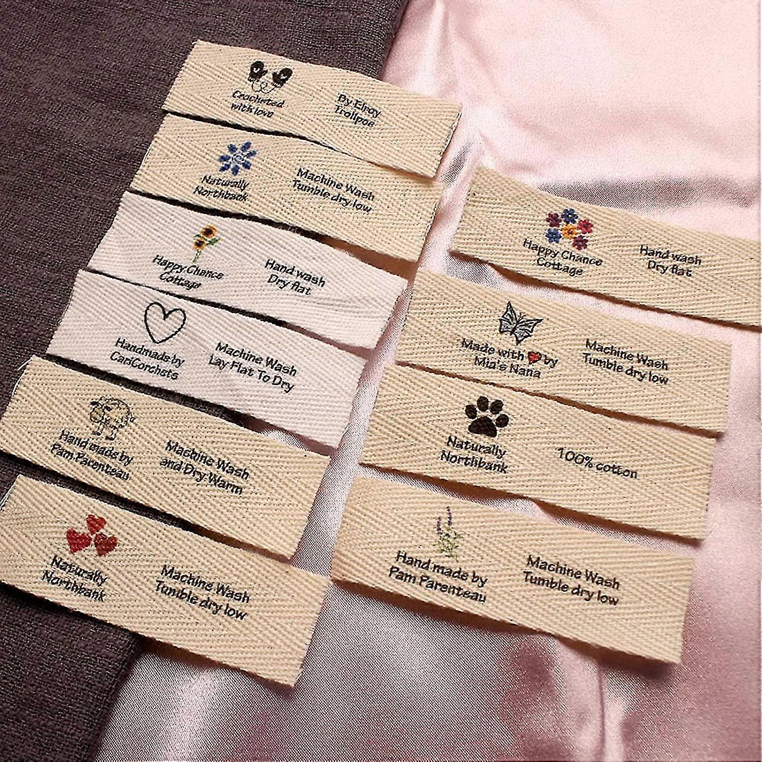 Personalized Sewing Labels For Handmade Items,custom Sewing Label, Custom Clothing Labels,customized With Your Business Name (3,50 Pcs)