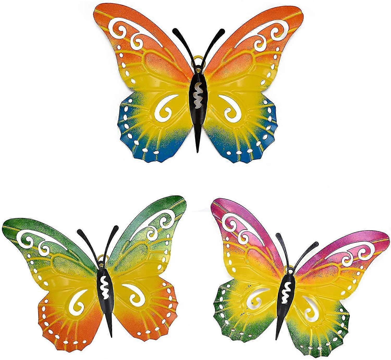 Metal Butterfly Wall Decor, 3 Pack
