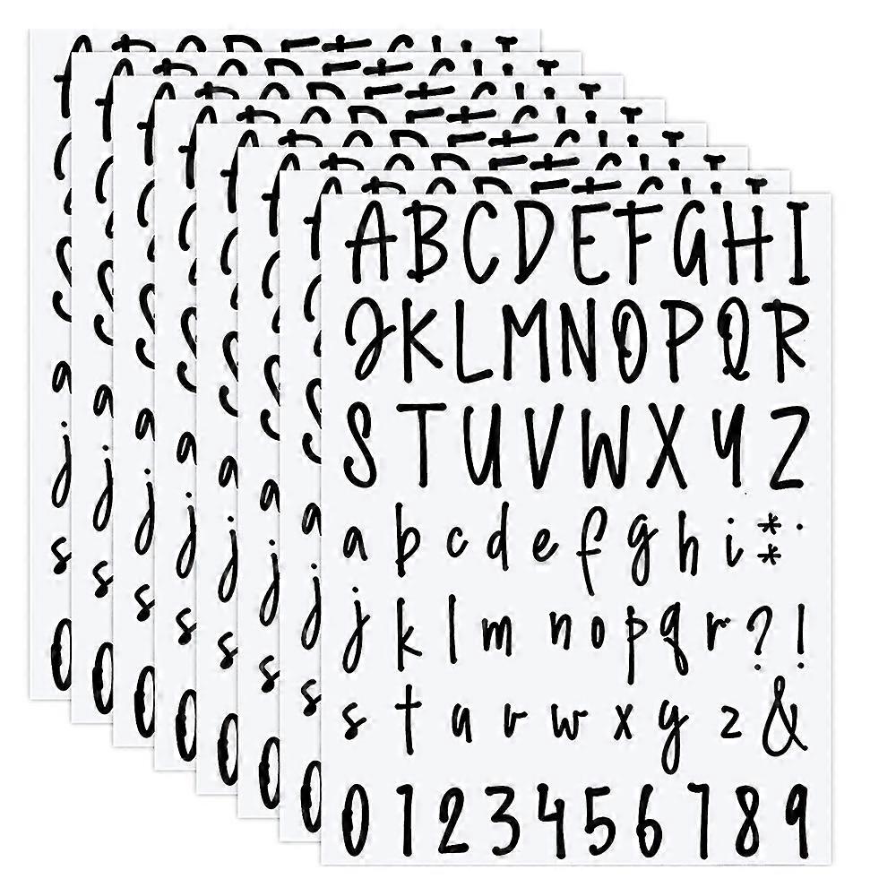 8 Sheets Self Adhesive Vinyl Letters Numbers Kit, Letters Numbers Stickers DIY Decal Script Pantry