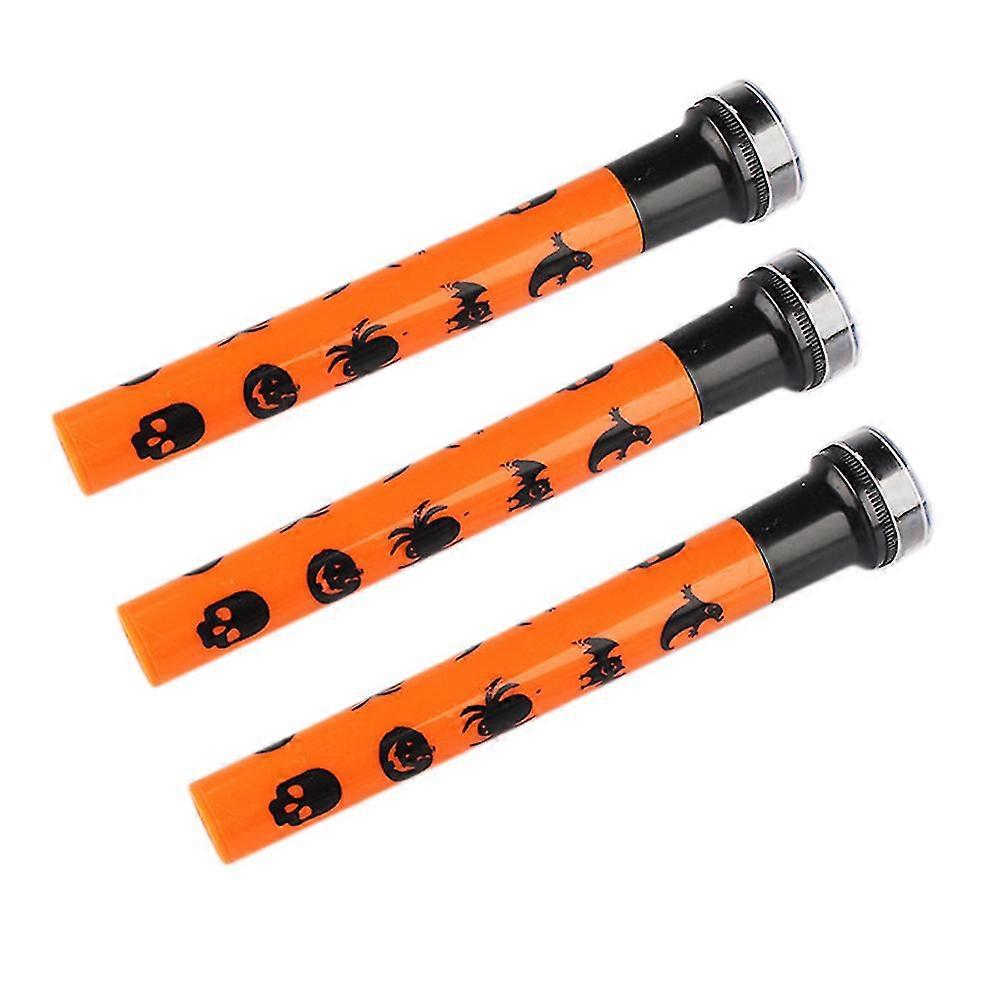 3pcs Mini Flashlight Halloween Terror Pumpkin Ghost Torch Flashlight Party Props Projector Supplies