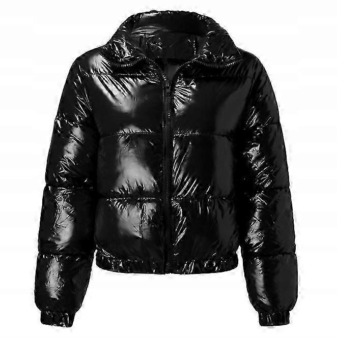 Casaco de inverno feminino Jaqueta Puffer curta Jaqueta acolchoada Stand-up Collar Down Jacket