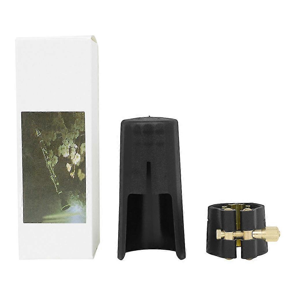 Pu Leather Saxphone Clarinet Ligature With Plastic Cap Mouthpiece Clip Fastener