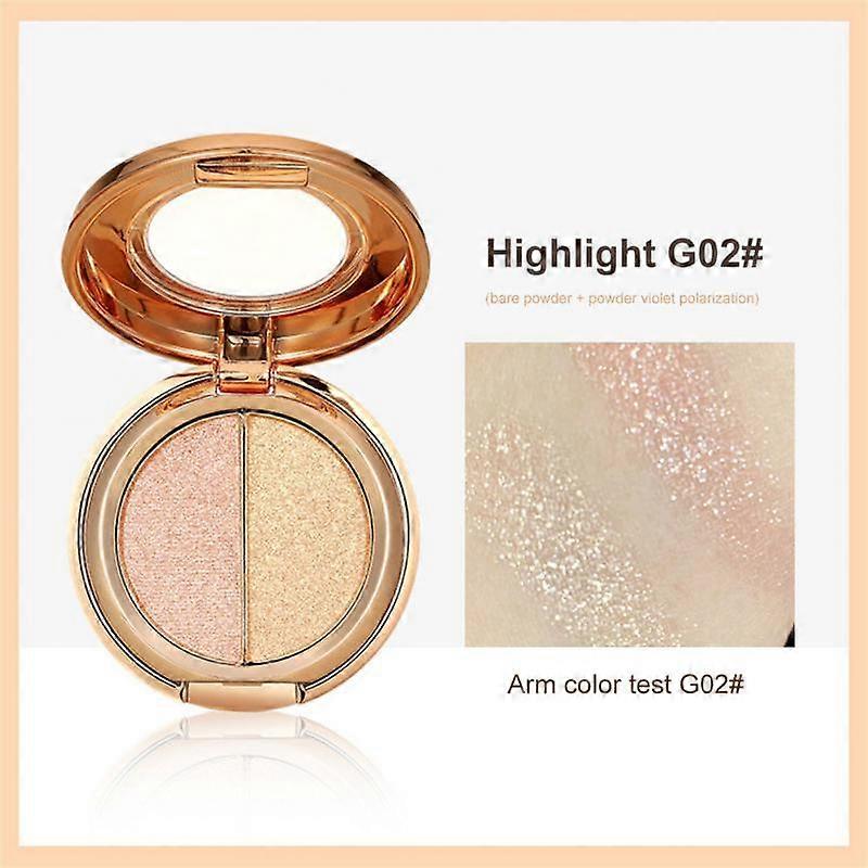 Universal Double Color Highlighter Shadow Facial Makeup Face Bronzer High Gloss Shimmer