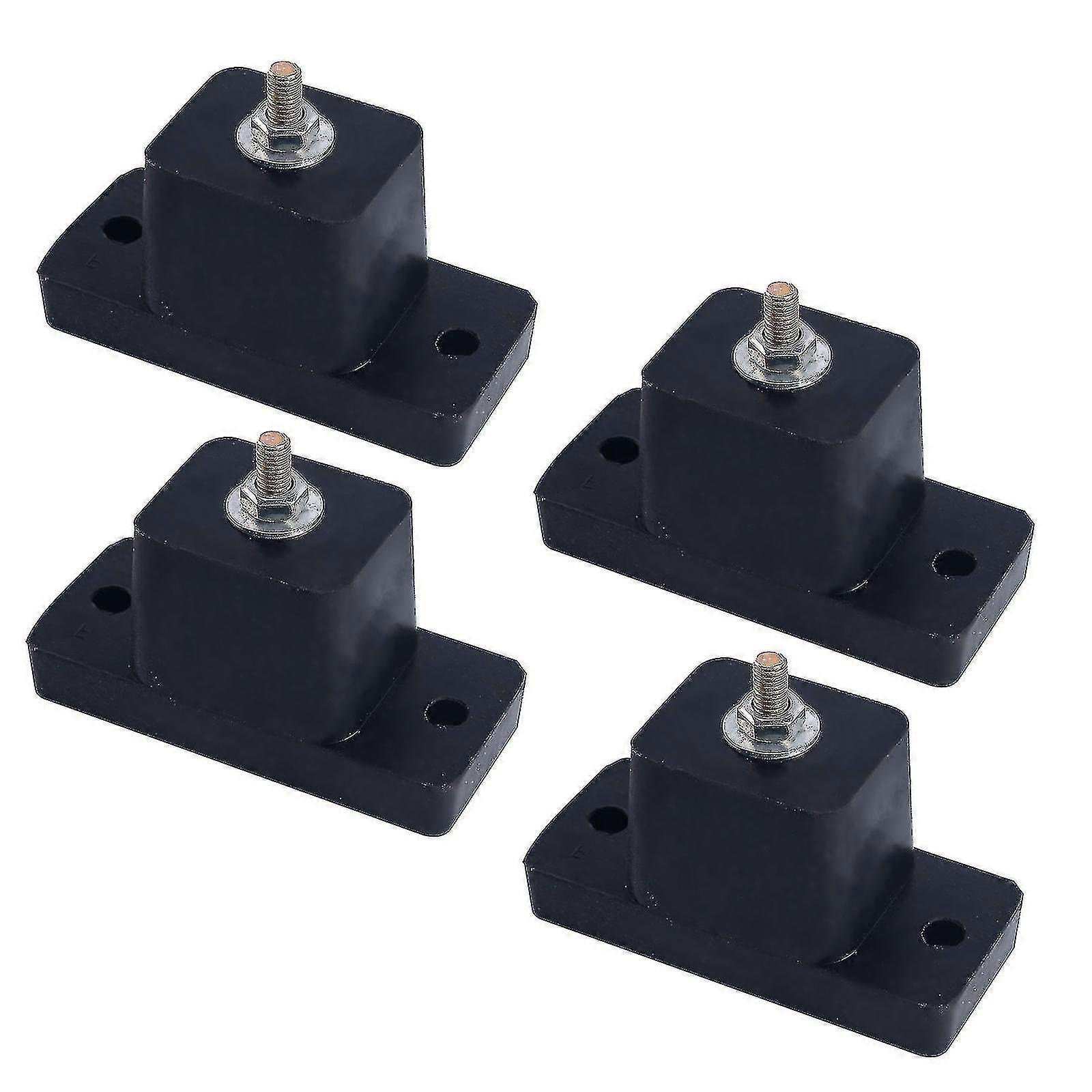 Air Conditioner Rubber Vibration Mounting Bracket - Shock Absorbing Pads - 4 Pack - Black