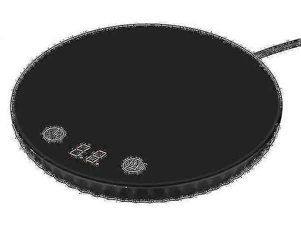 Mini Smart Thermostatic Heating Coaster With Timing,lcd Displayblack