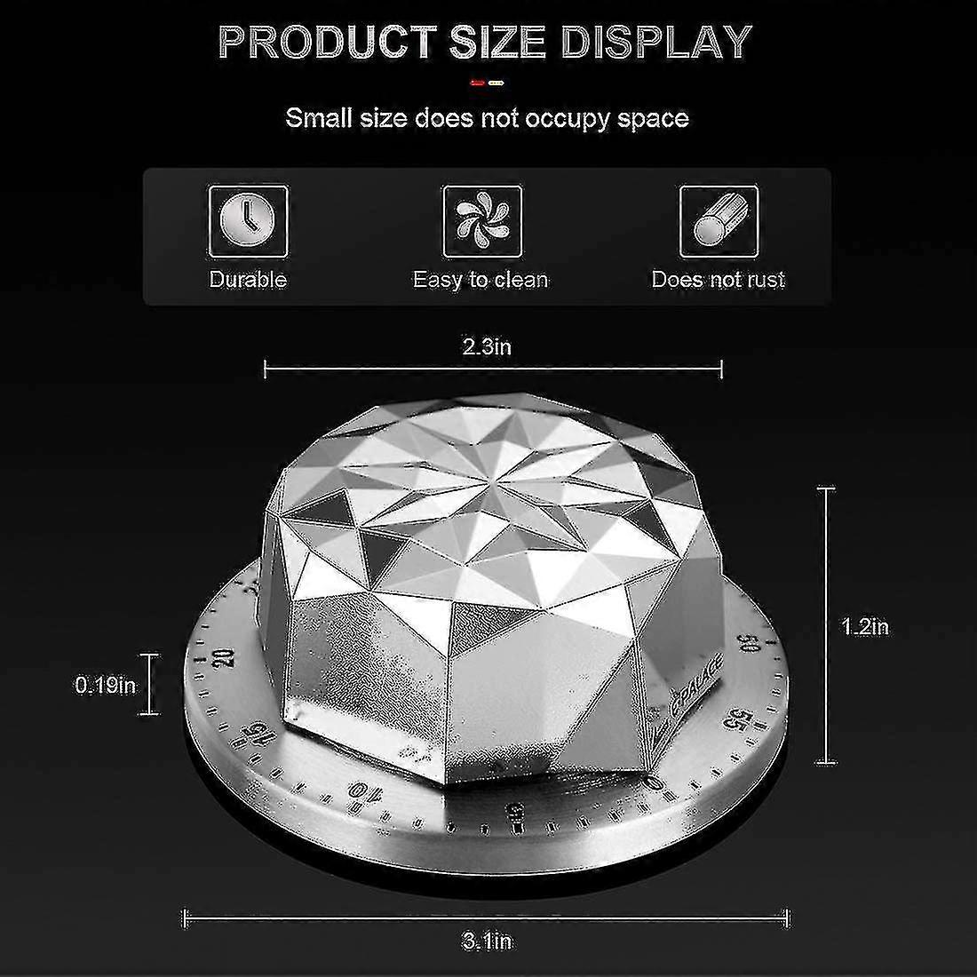 Stainless Steel Mechanical Kitchen Timer With Magnet Alarm Sound Kitchen Timer