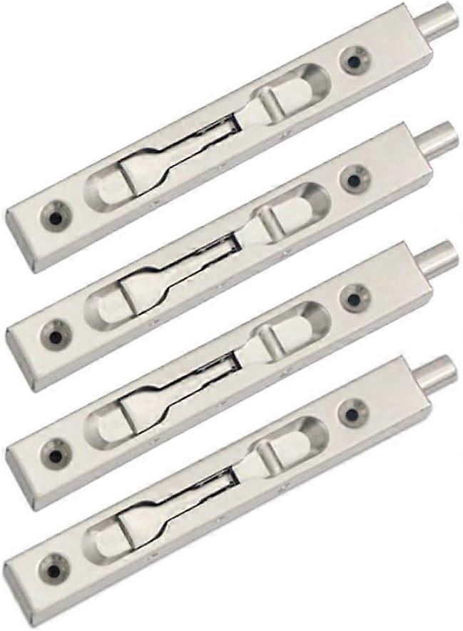 4 Pack (2 Pairs) Door Flush Bolt Latch Slide Latch (15.3cm Length)
