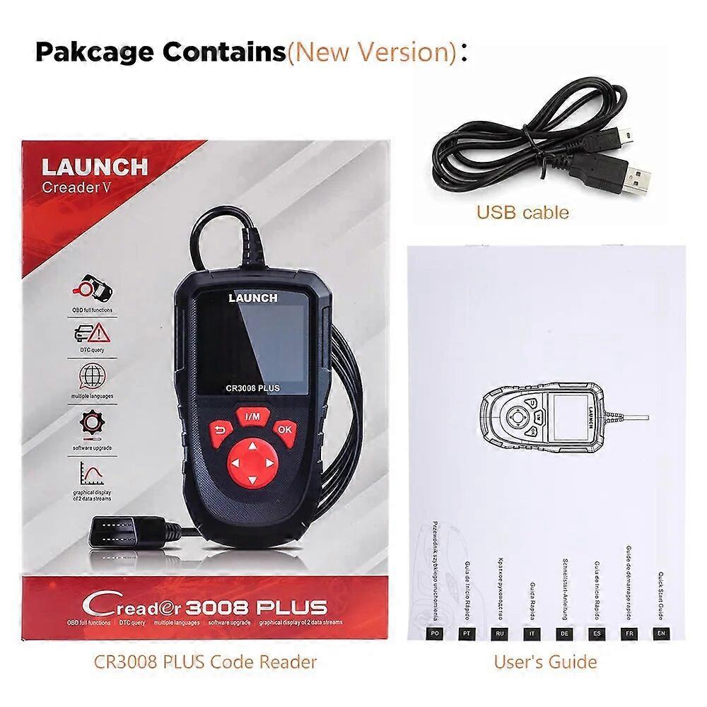 X431 CR3008 PLUS OBD2 Scanner OBDII Code Reader Diagnostic Tool DTC Lookup Check Engine Battery Test Lifetime Free Update