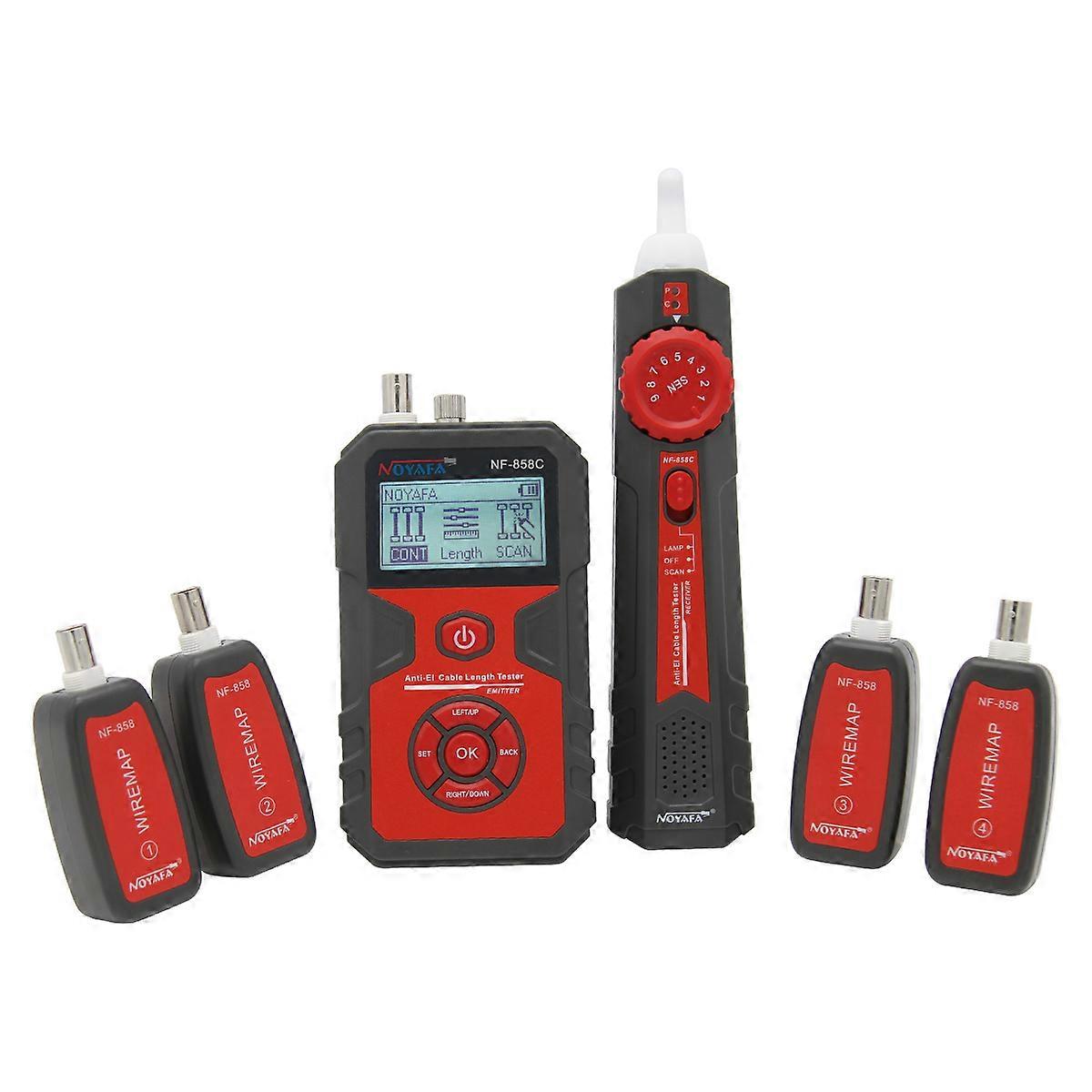 NF-858C Cable Tester Portable Wire Tracker RJ11 RJ45 BNC Line Locator For Measure Length Cable Network Testing Finder