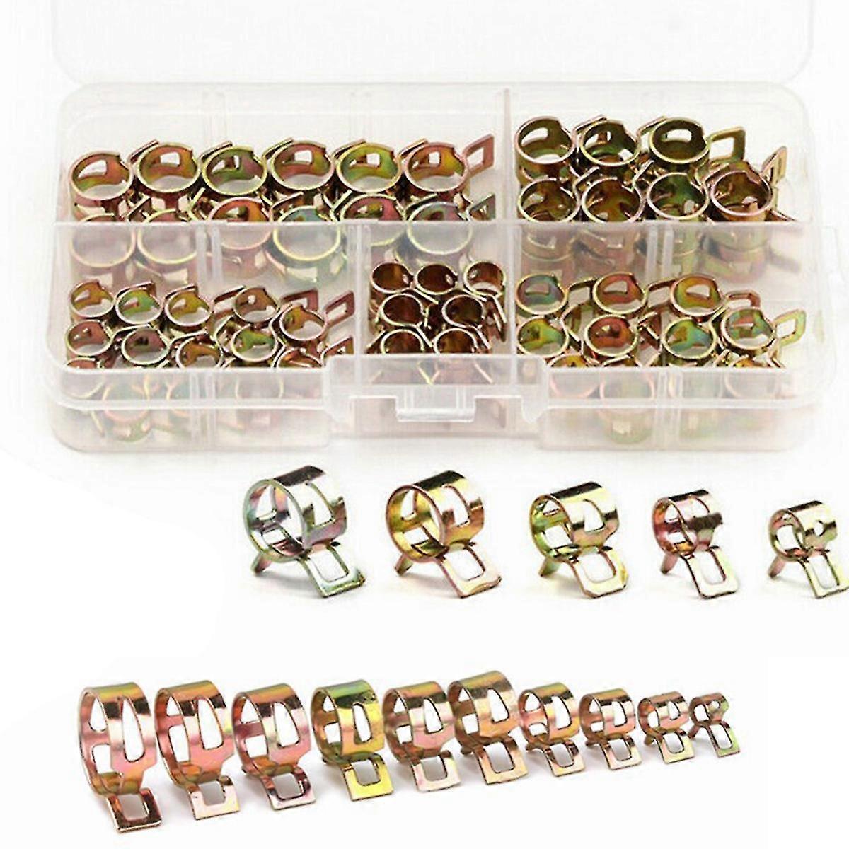 バンドクランプのための75pcs 6-10mmホースクリップセットQ673b真空ばね燃料油水CPUホースクリップパイプは満たしました