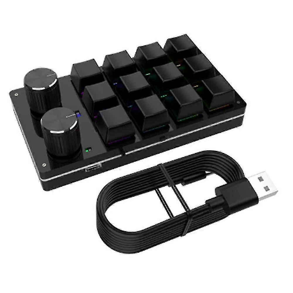 Cable Usb Macro Mini Keyboard 12 Keys 2 Knob Programming Keypad Hot-swap Customization Gaming Mecha