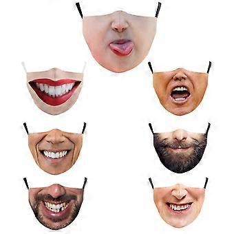 MIMIGO 7PACK Funny Beard Face Mask Balaclava for Man Reusable Breathable & Washable Fashion