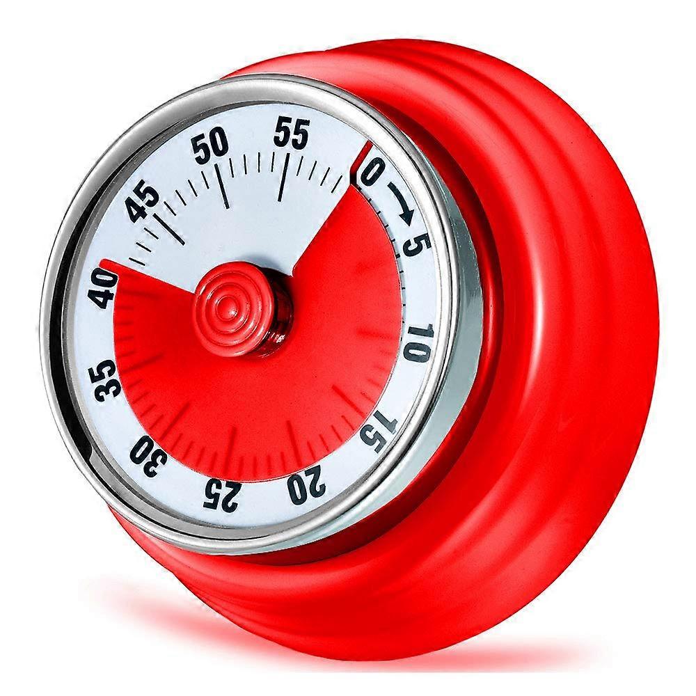 Kitchen Timer, Kitchen Countdown Cooking Timer Reminder, Magnetic Time Management Timer (Mechanical-Red)