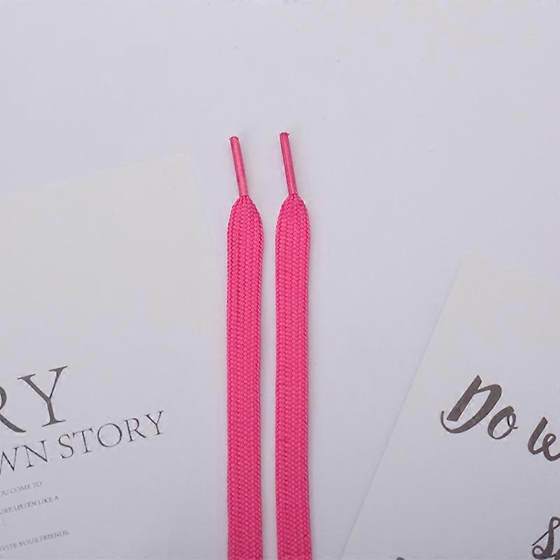 3 أربطة حذاء منسوجة مسطحة مزدوجة الطبقة (وردي)