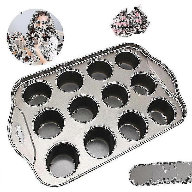 12ミニケーキトレイチーズケーキカップノンスティックマフィンカップケーキパン