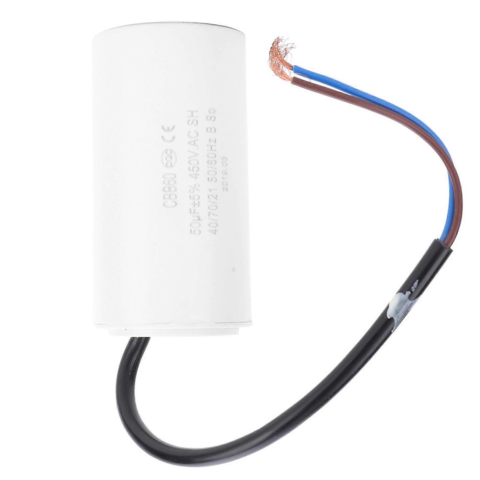 Motor Starting Capacitor 50uF 450V CBB60 Wire Lead