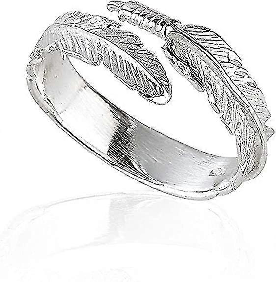 Silver Angel Wing Feather Adjustable Ring