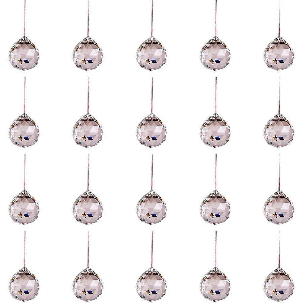 20 stykker krystallkuleprismer for lysekroner i taket - Feng Shui bryllupsinnredning