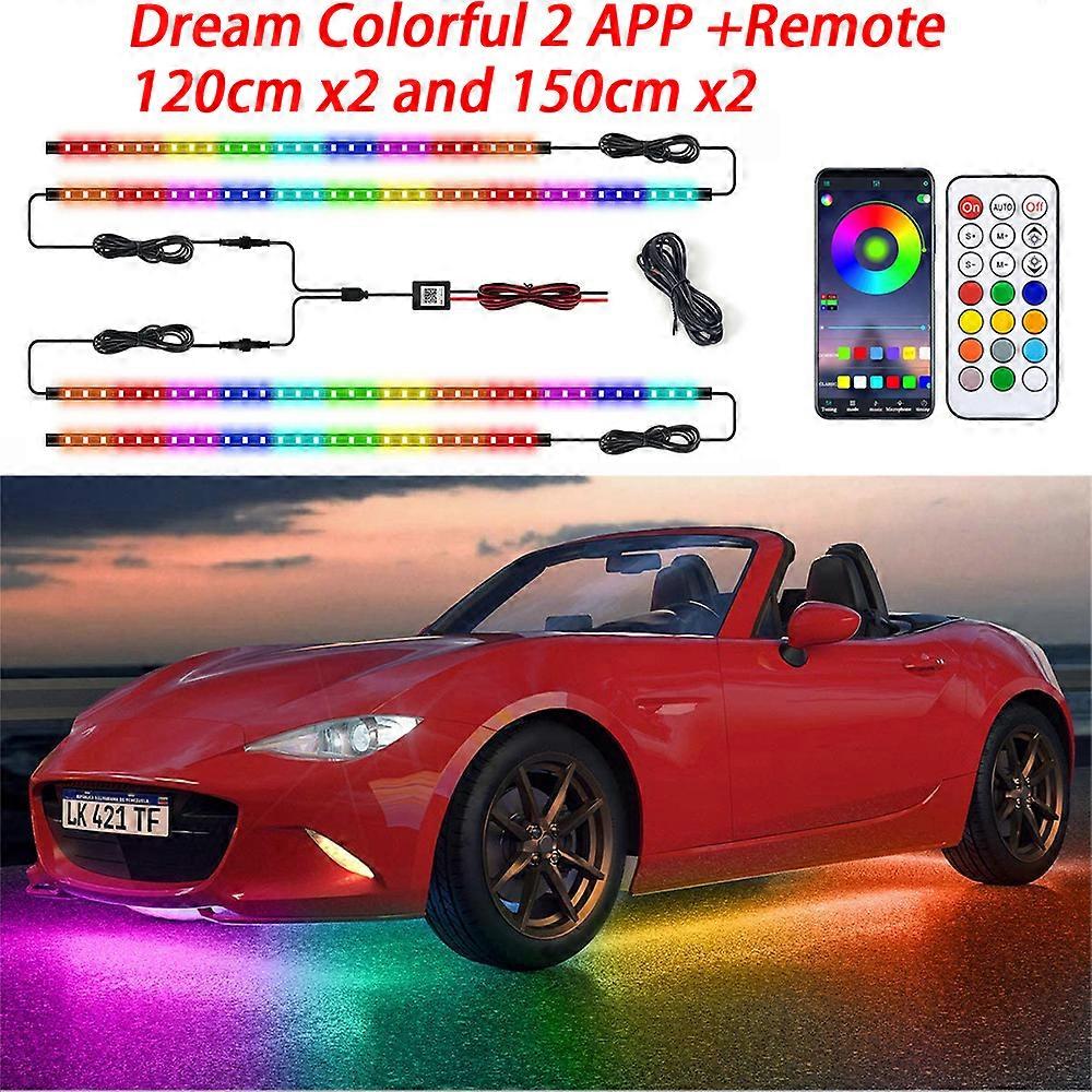 RGB Auto Unterlicht Streifen Licht Flexible LED Unterboden Ambiente Lichter W / App Fernbedienung Neon Auto Dekorative Atmosphäre Lampen