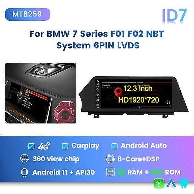 Android 12 8+256G 8Core Carplay Car AutoRadio Intelligent System For BMW 7 Series F01 F02 CIC NBT System GPS Navigation 2Din BT