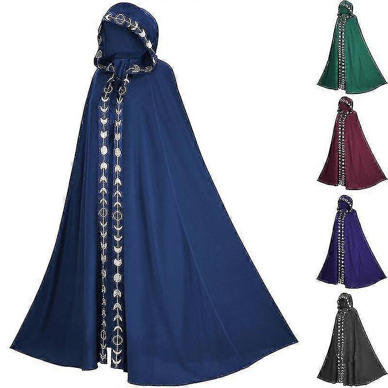 Renaissance Medieval Gothic Hooded Robe With Open Front Cloak