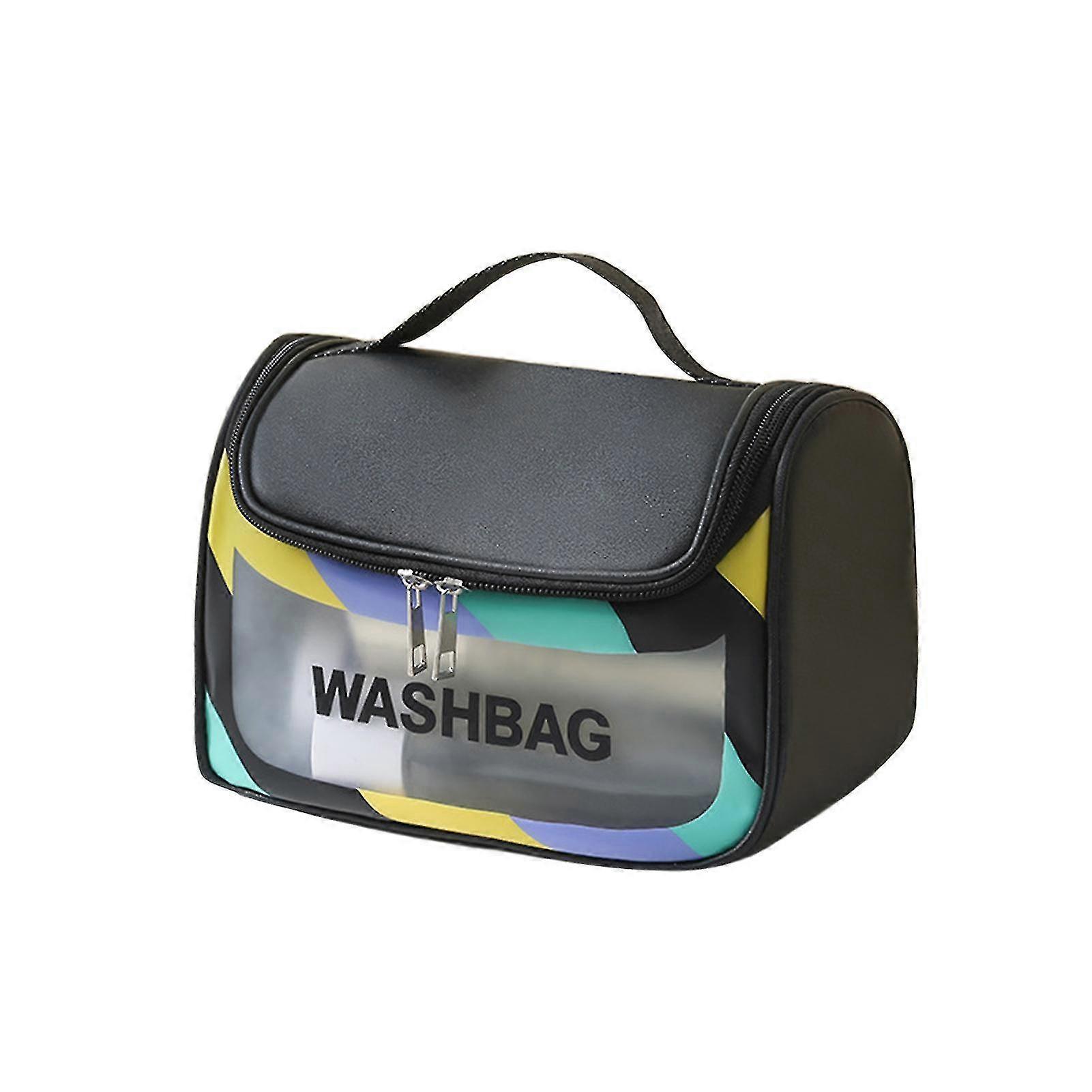 Best Cosmetic Bag Waterproof Large Capacity Smooth Zipper Portable With Handle Strong Load Bearing Pvc Half Transparent Travel Toiletry Makeup Pouch