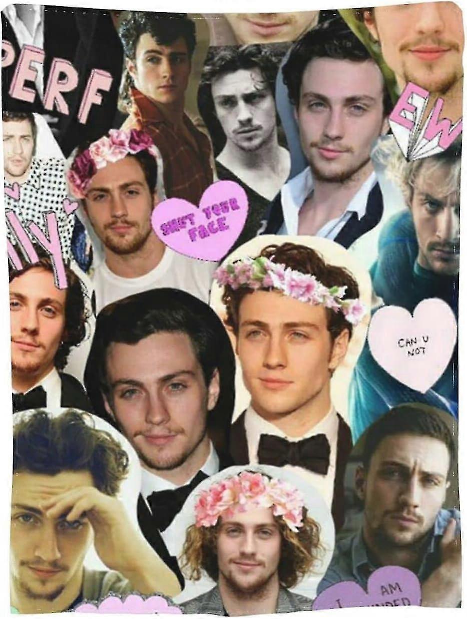 آرون الممثل تايلور جونسون الفانيلا الصوف رمي البطانيات لينة ومريحة بطانية تكييف الهواء الدافئة للأريكة Bedjvrivjh3586