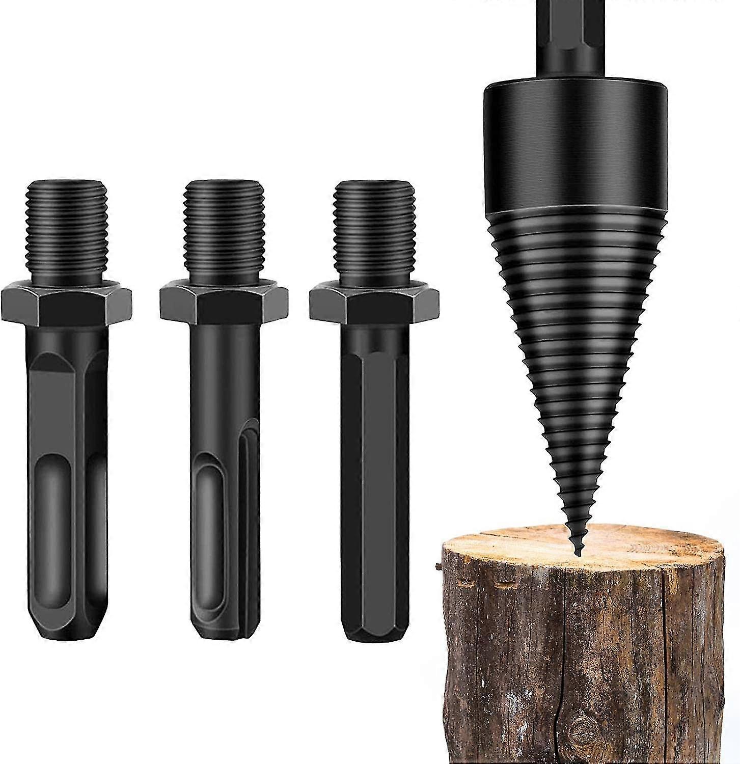 Wood Drill Bit For Splitting Wood - Wood Splitter Screw Taper | Log Splitter Drill With 3 Handles | Squareroundhexagonal, For Wood Cutter, Wood Spli