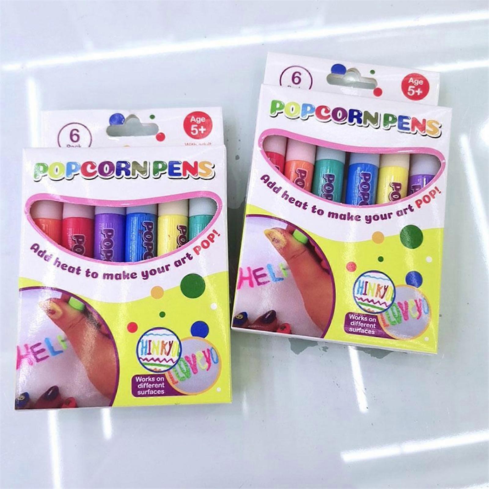 Magic Popcorn Pens, Magic Puffy Pens, 3d Color Magic Diy Bubble Popcorn Drawing Pens, Art Safe Pen For Greeting Birthday Cards