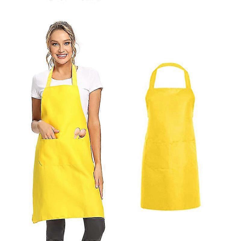 12 Pack Regular Apron With 2 Pockets - Black Unisex Commercial Apron Bulk