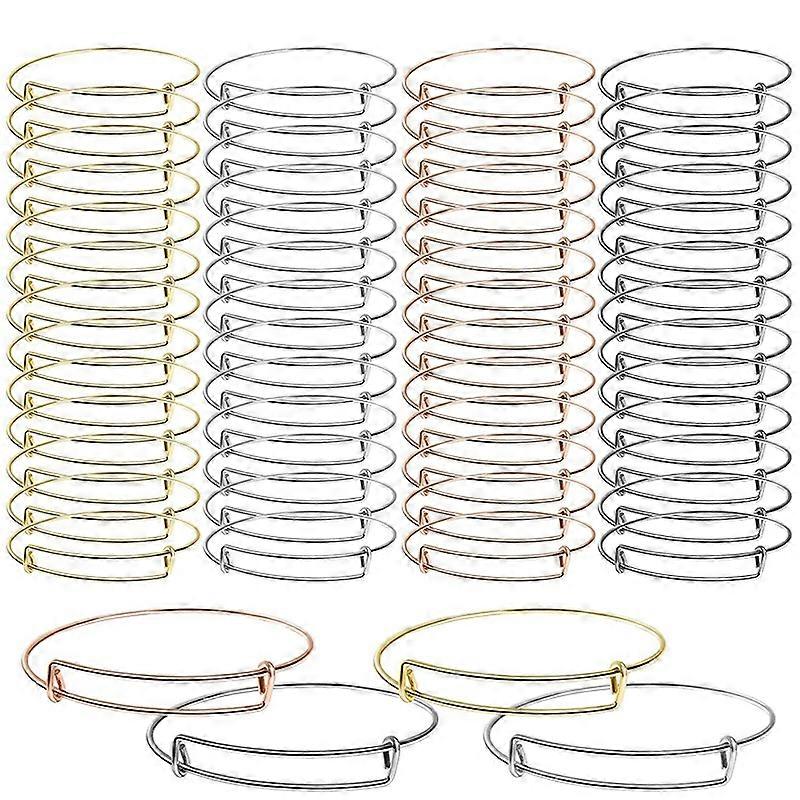 60 Pcs Expandable Bangle Bracelets Adjustable Wire Bracelets, Bangles for DIY Jewelry Making